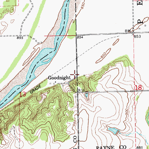 Topographic Map of Goodnight, OK