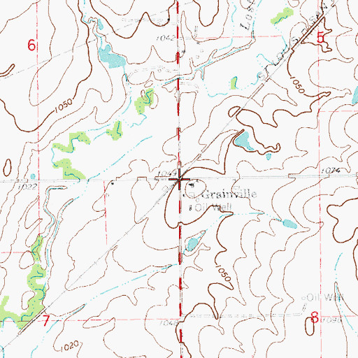 Topographic Map of Grainville, OK