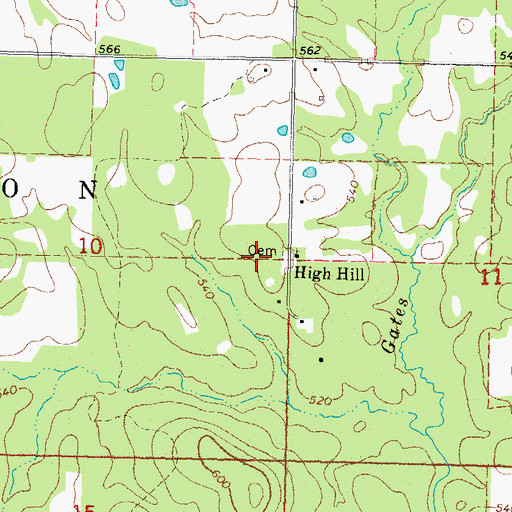 Topographic Map of High Hill, OK