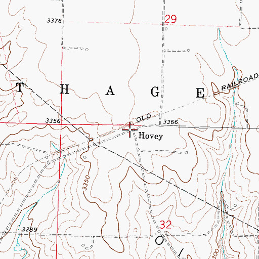 Topographic Map of Hovey, OK