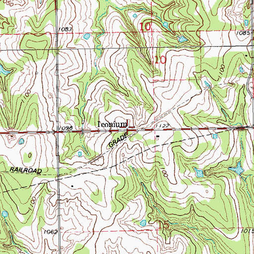 Topographic Map of Iconium, OK