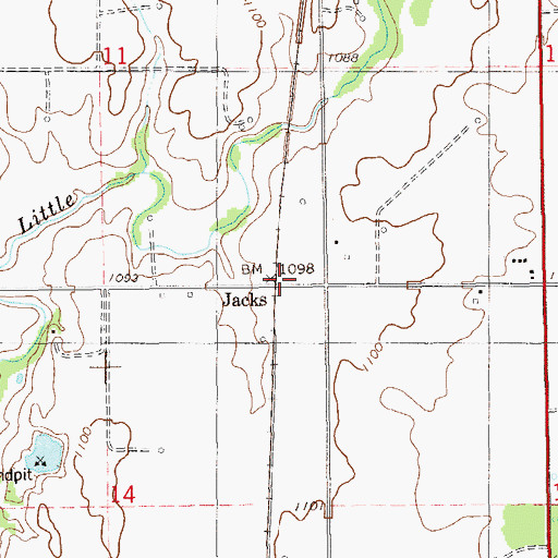 Topographic Map of Jacks, OK