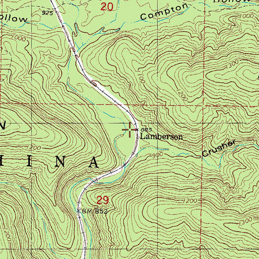 Topographic Map of Lamberson, OK