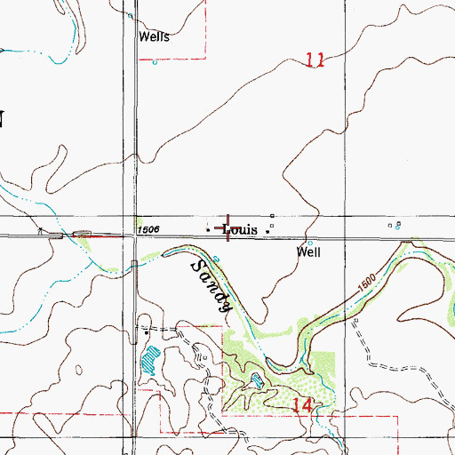 Topographic Map of Louis, OK