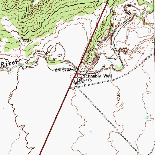 Topographic Map of Schnebly Well, AZ
