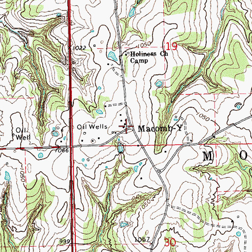 Topographic Map of Macomb-Y, OK