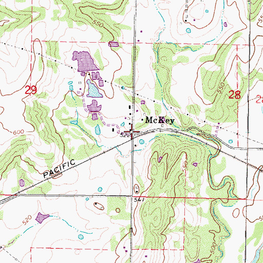 Topographic Map of McKey, OK