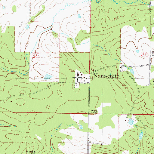 Topographic Map of Nani-chito, OK