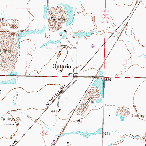 Topographic Map of Ontario, OK