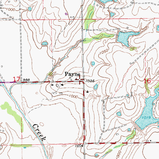 Topographic Map of Payne, OK