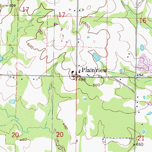 Topographic Map of Plainview, OK