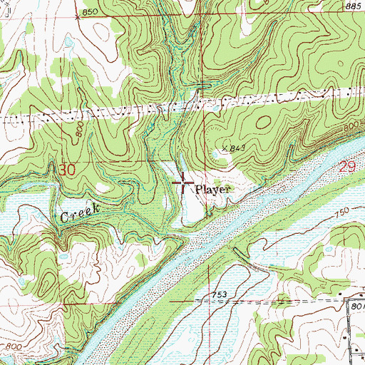 Topographic Map of Player, OK