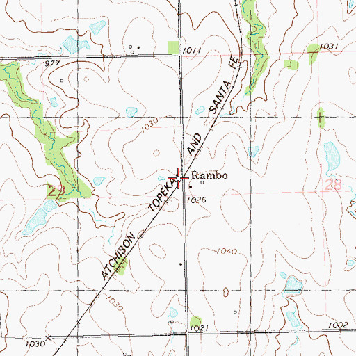 Topographic Map of Rambo, OK