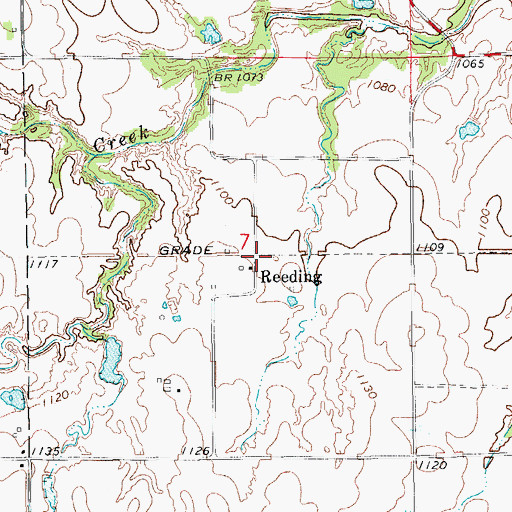 Topographic Map of Reeding, OK