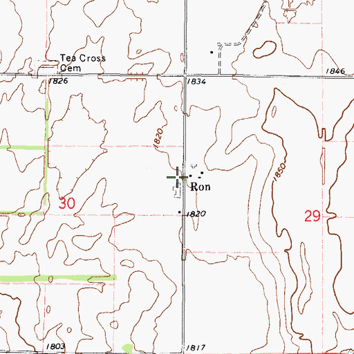 Topographic Map of Ron, OK