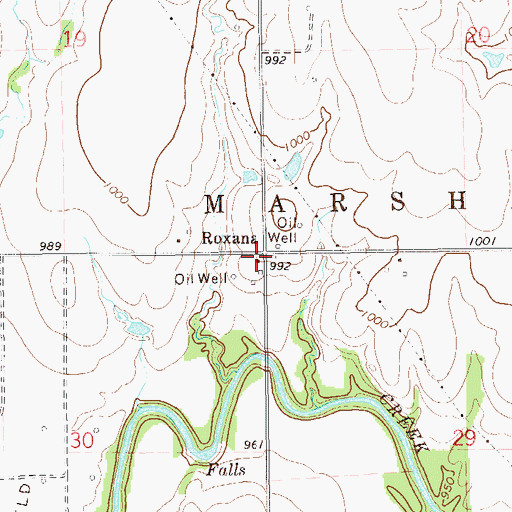 Topographic Map of Roxana, OK