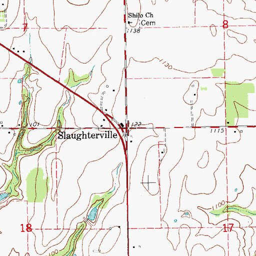 Topographic Map of Slaughterville, OK