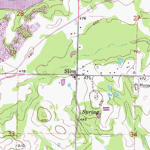 Topographic Map of Slim, OK