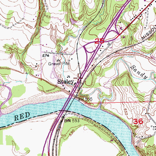 Topographic Map of Staley, OK