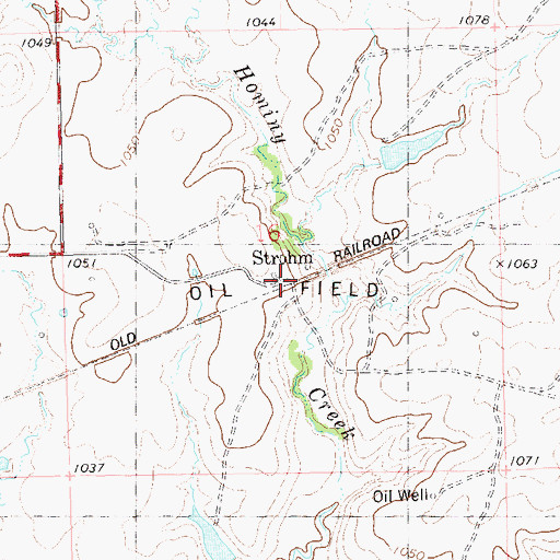 Topographic Map of Strohm, OK