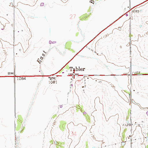 Topographic Map of Tabler, OK