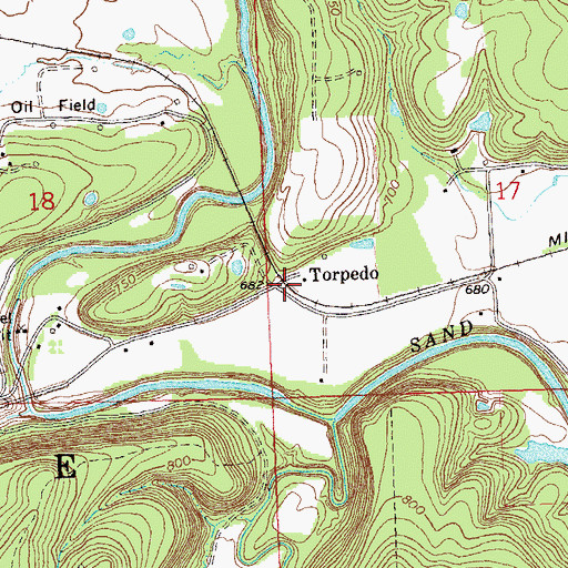 Topographic Map of Torpedo, OK
