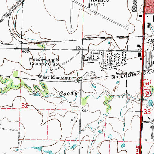 Topographic Map of West Muskogee, OK