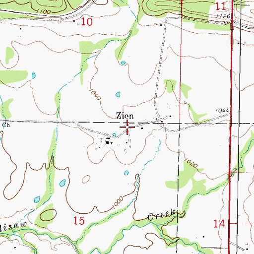 Topographic Map of Zion, OK