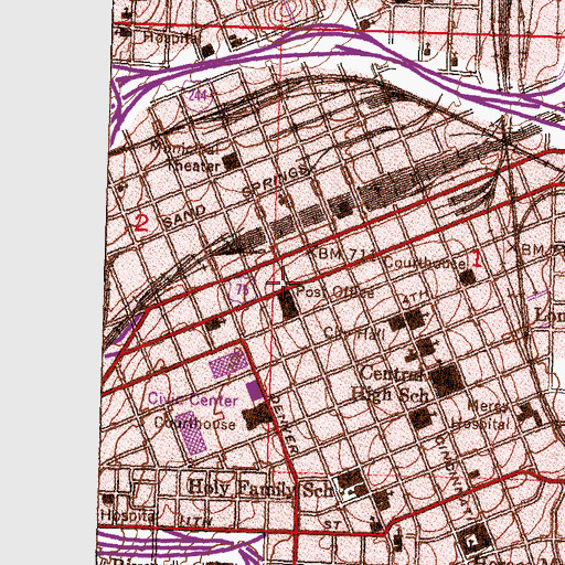 Topographic Map of Tulsa, OK