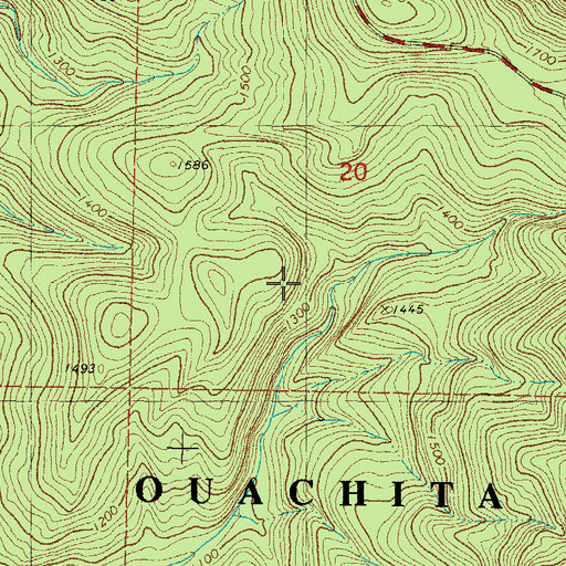 Topographic Map of Billy Creek Trail, OK