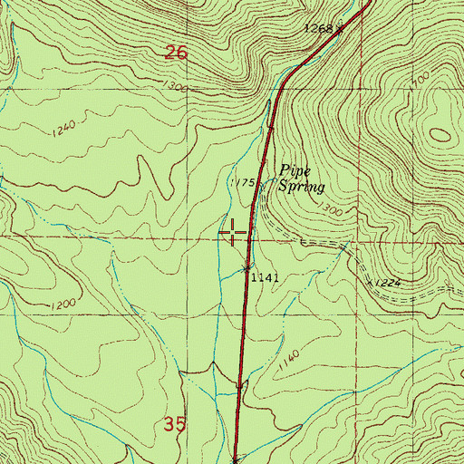 Topographic Map of Pipe Springs Campground, OK