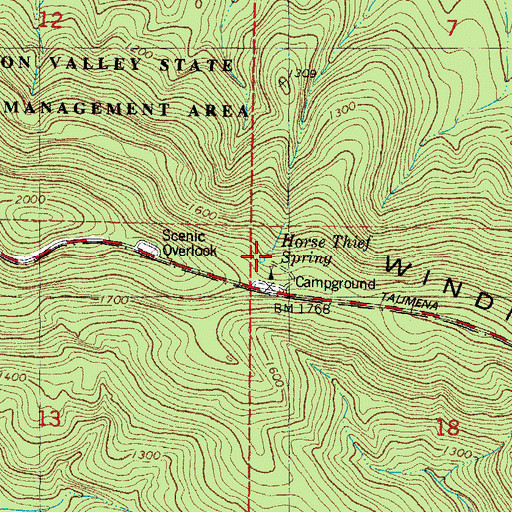Topographic Map of Horse Thief Springs, OK