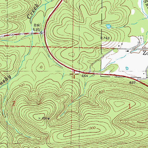Topographic Map of Choctaw District Ranger Office, OK