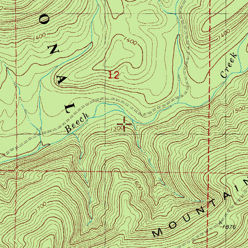 Topographic Map of Beech Creek National Scenic Area, OK