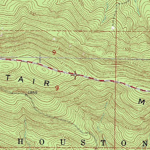 Topographic Map of Winding Stair Mountain National Recreation Area, OK