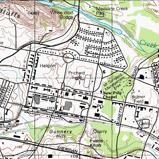 Topographic Map of Prichard Field, OK