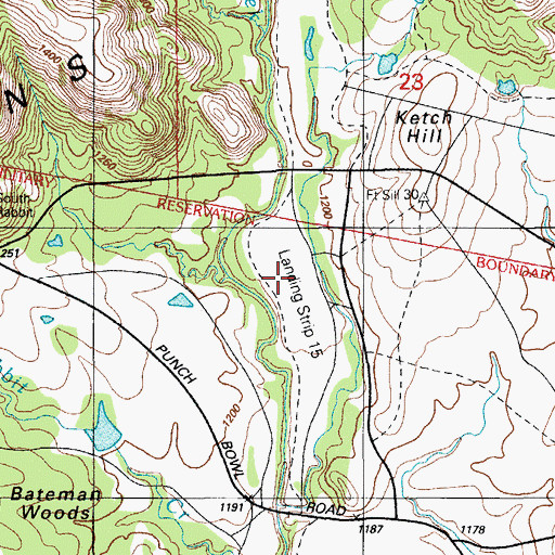 Topographic Map of Landing Strip Fifteen (historical), OK