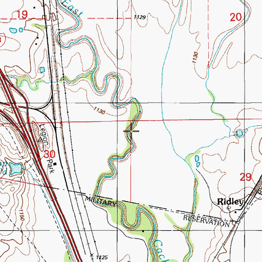 Topographic Map of Legion Park, OK
