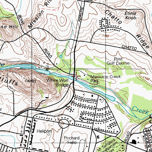 Topographic Map of Medicine Creek Park, OK