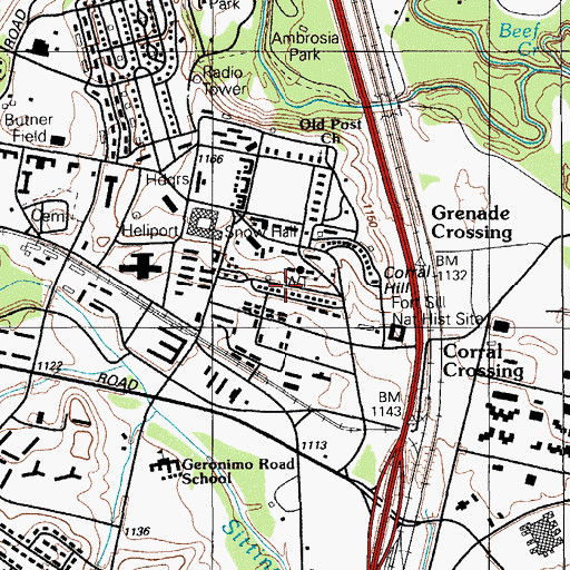 Topographic Map of Ambrosia Park, OK