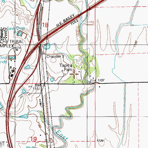 Topographic Map of Tiapiha Park, OK