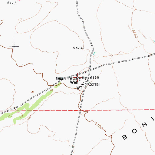 Topographic Map of Bean Patch Well, AZ