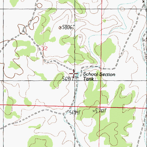 Topographic Map of School Section Tank, AZ