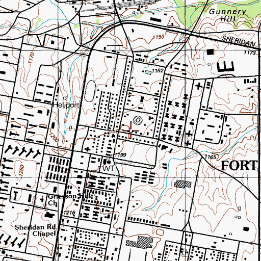 Topographic Map of Diamond Brigade Chapel, OK
