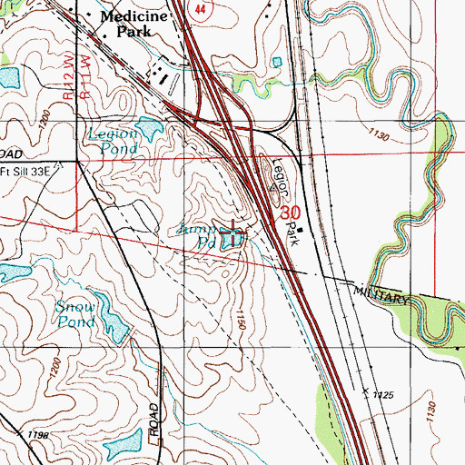 Topographic Map of Jump Pond, OK