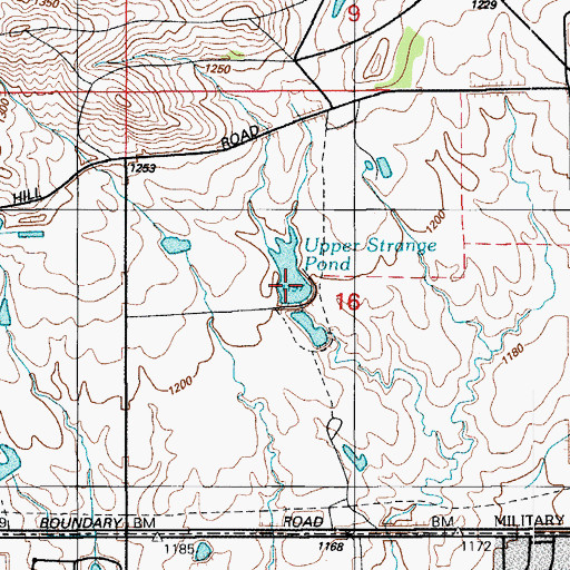 Topographic Map of Upper Strange Pond, OK
