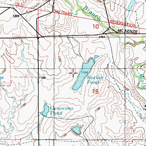 Topographic Map of Rocket Pond, OK