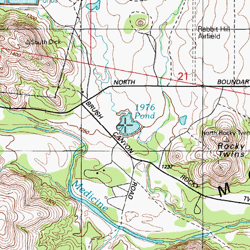 Topographic Map of Nineteen Seventy-six Pond, OK