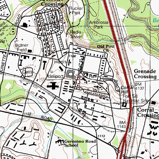 Topographic Map of Fort Sill Museum, OK