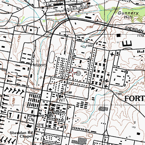 Topographic Map of Artillery Bowl, OK
